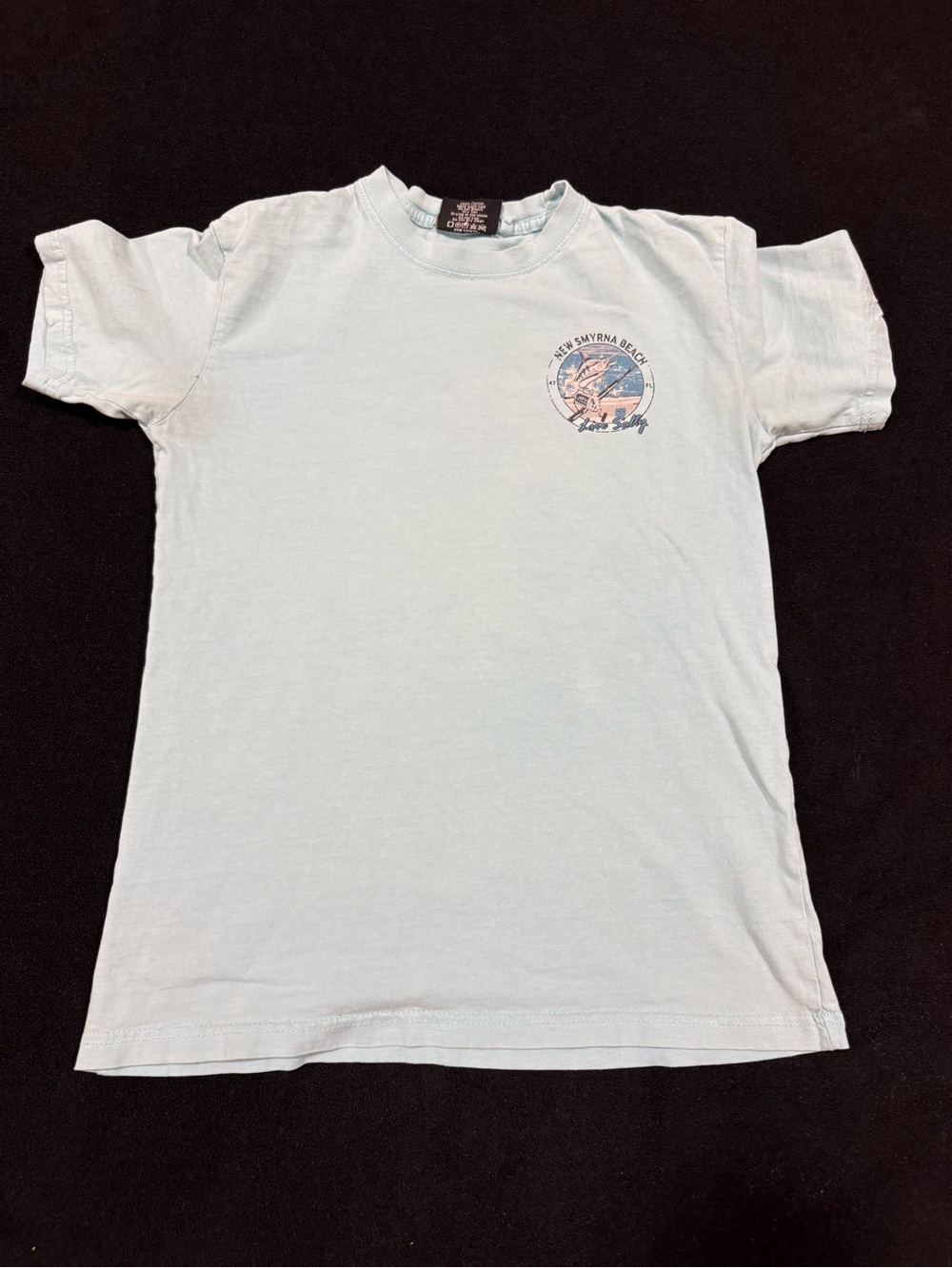 Light Blue Short Sleeve Graphic Tee - Unbranded